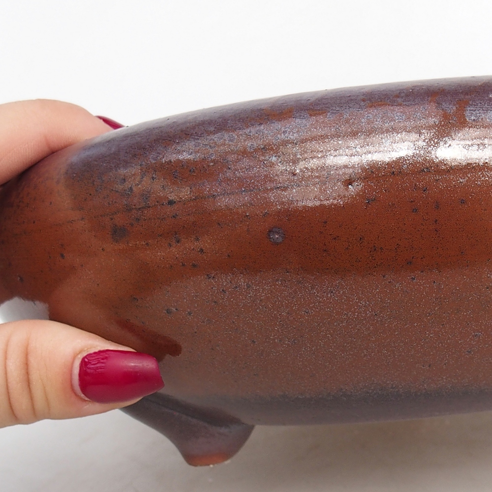 Keramik-Bonsaischale 21 x 21 x 7,5 cm, metallische Farbe