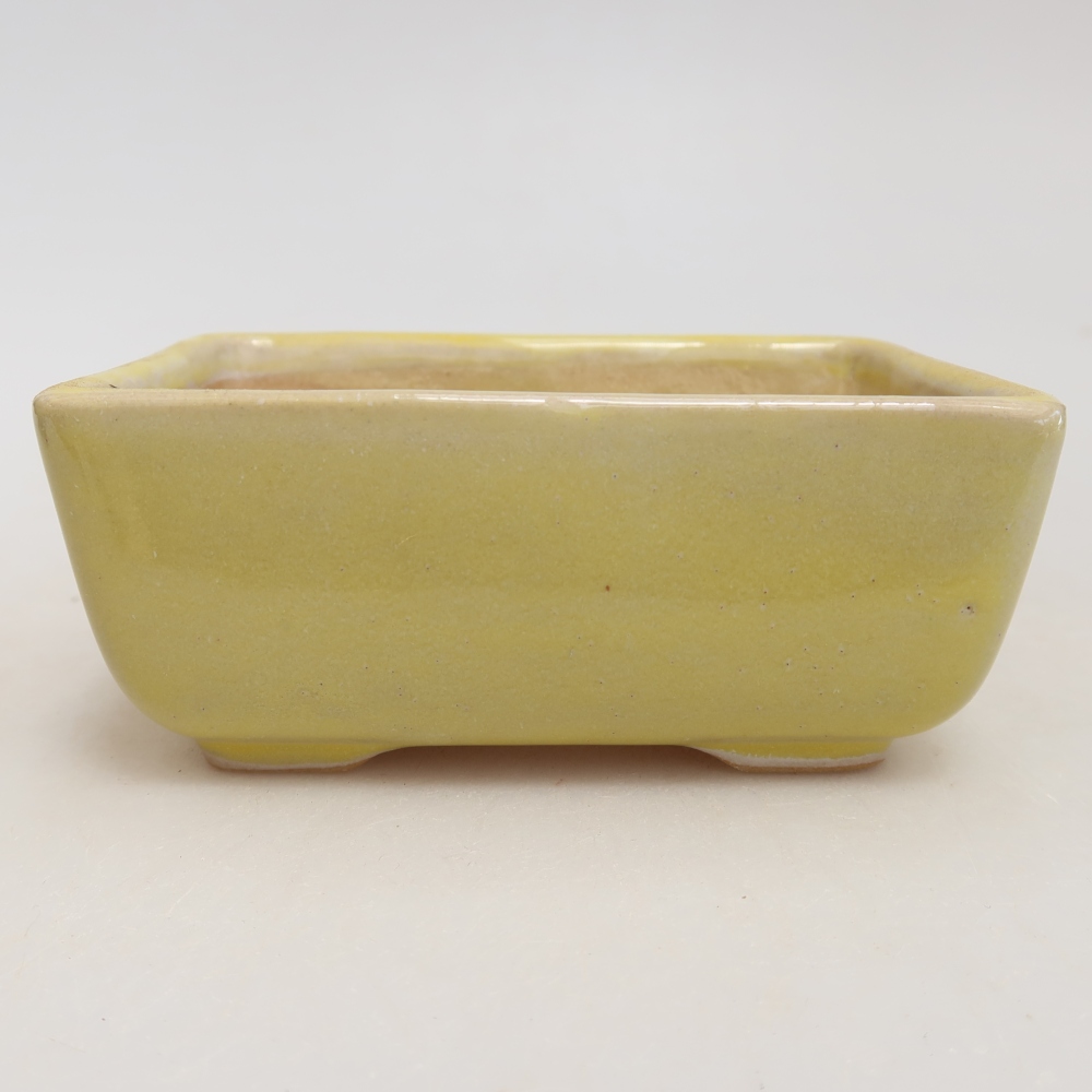 Keramik-Bonsai-Schale, 10,5 × 7 × 4,5 cm, Farbe: Gelb