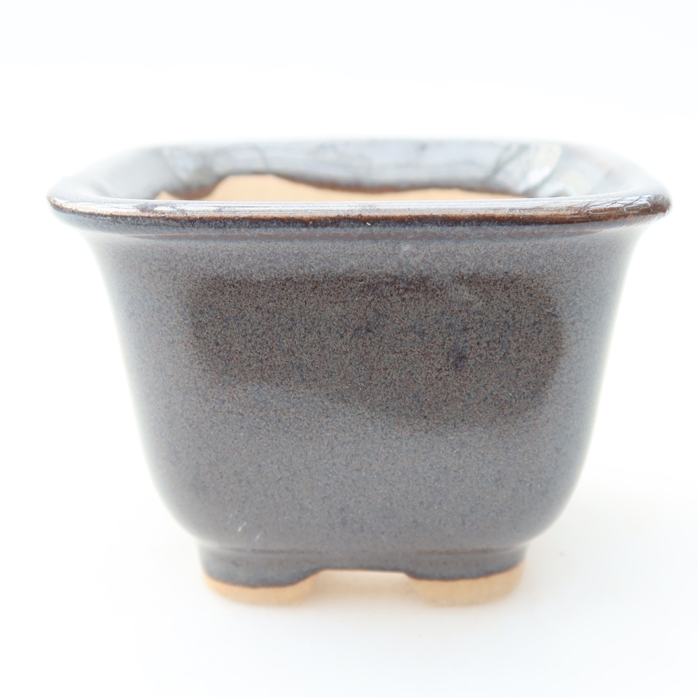 Keramik-Bonsai-Schale 6,5 x 6,5 x 5 cm, Farbe: grau