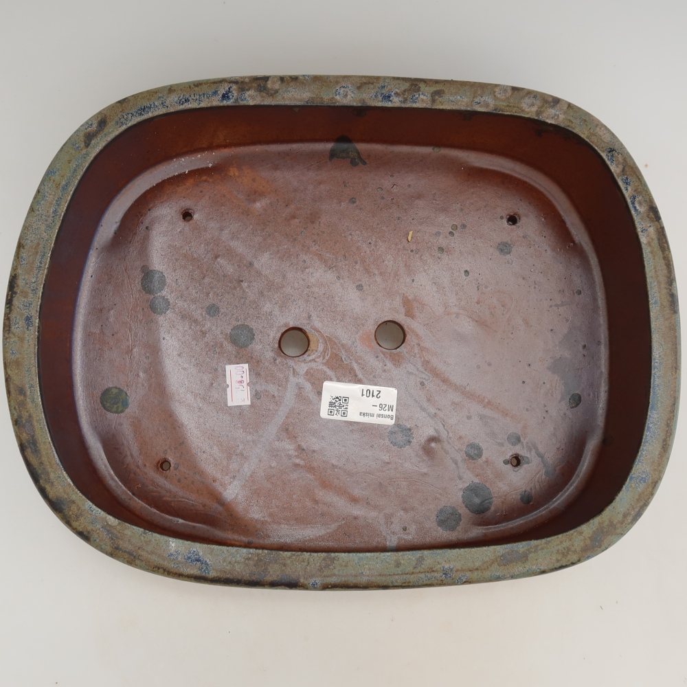 Keramik-Bonsai-Schale 31,5 x 24 x 8 cm, Farbe: braun-blau