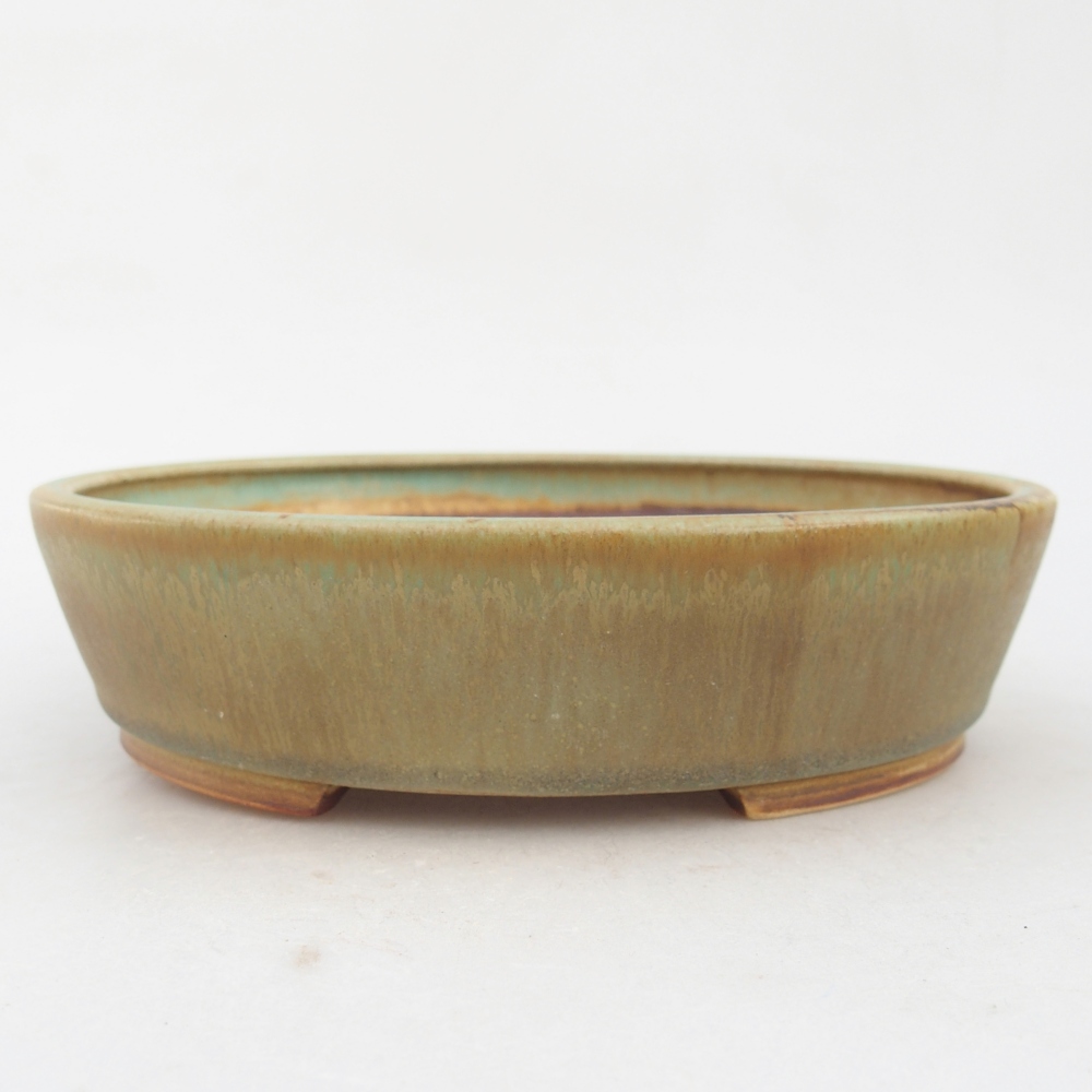 Bonsaischale aus Keramik 18,5 x 16,5 x 4,5 cm, grün
