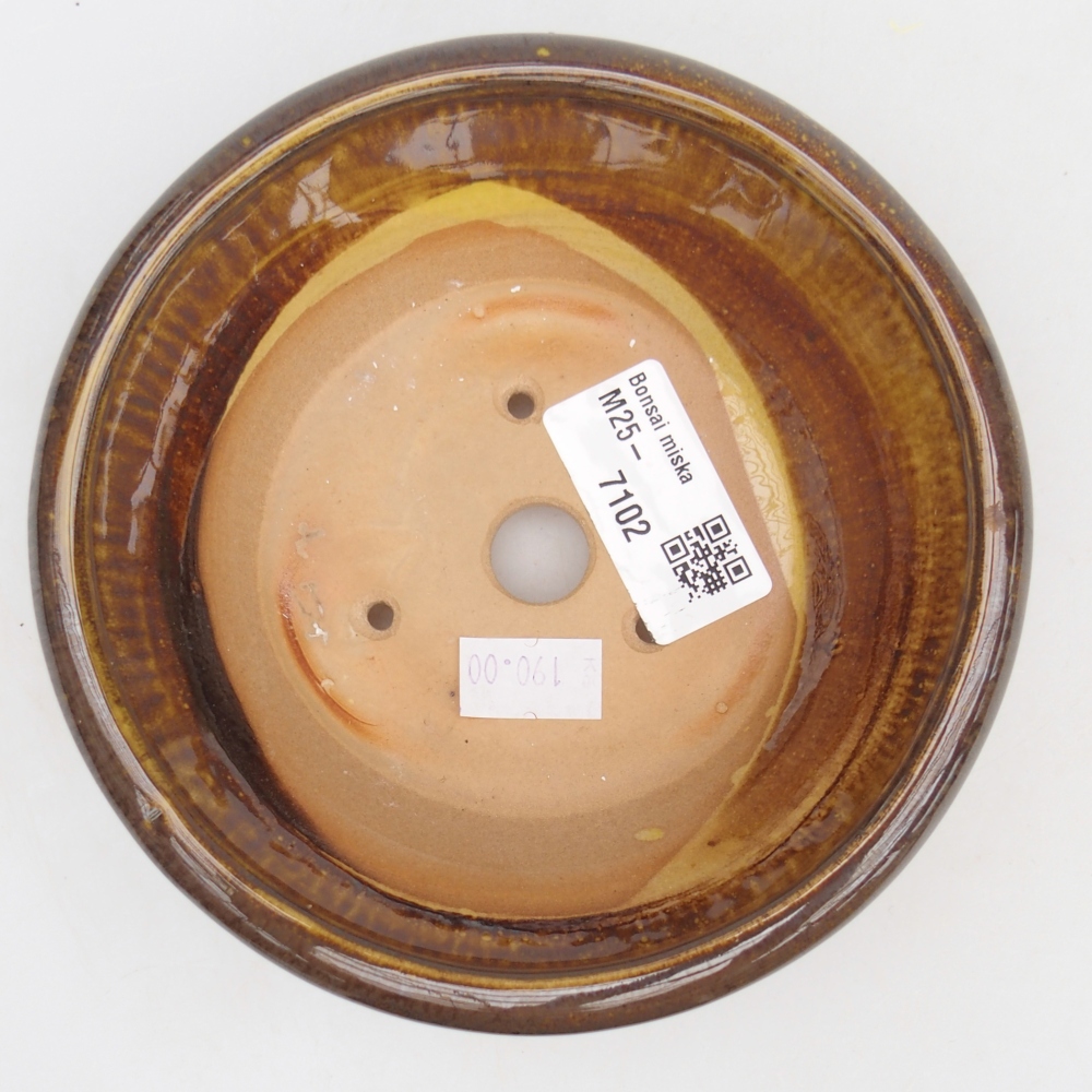 Bonsaischale aus Keramik 13,5 x 13,5 x 5 cm, braun