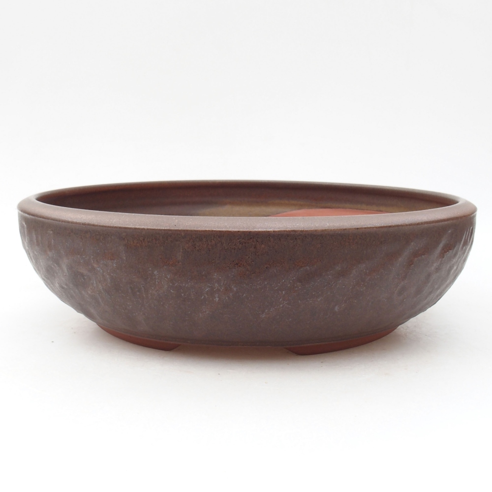 Keramik-Bonsaischale 26 x 26 x 6,5 cm, Farbe braun