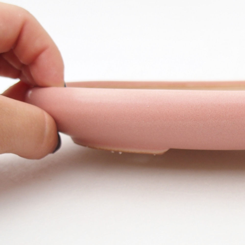 Keramik-Bonsaischale 22,5 x 17 x 3 cm, Farbe rosa