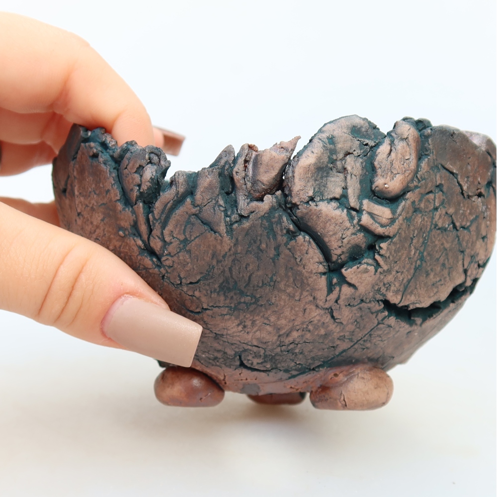 Keramikschale  10,5 x 11 x 7 cm , Farbe: grün