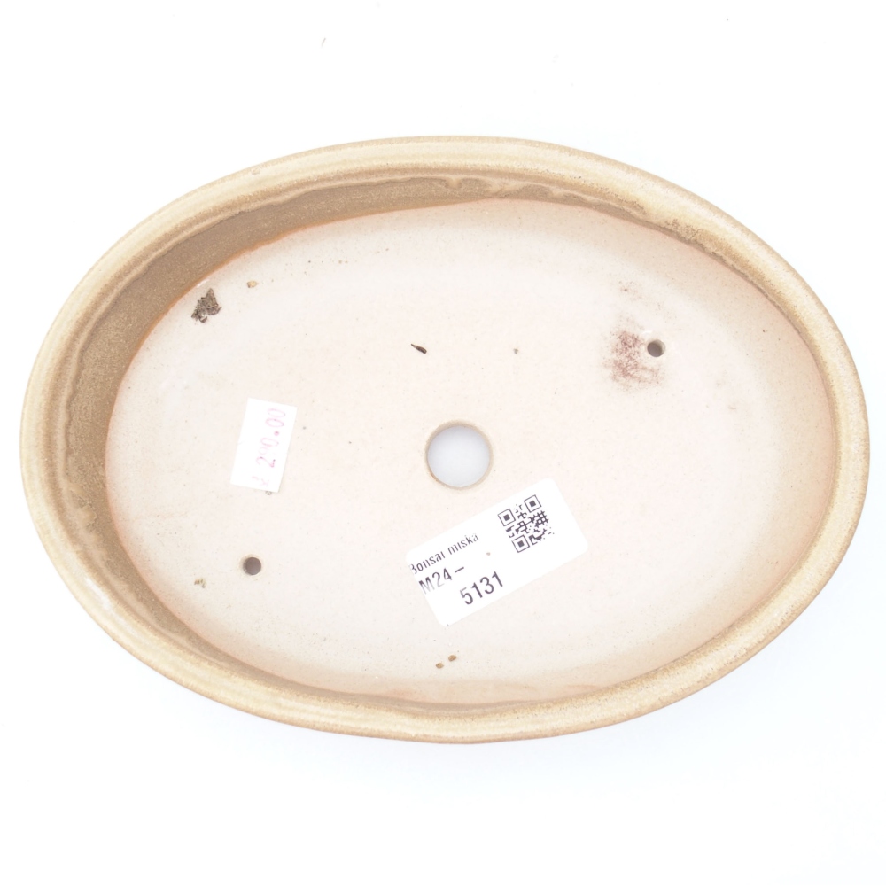 Keramik-Bonsaischale  18,5 x 13,5 x 4,5 cm, Farbe beige