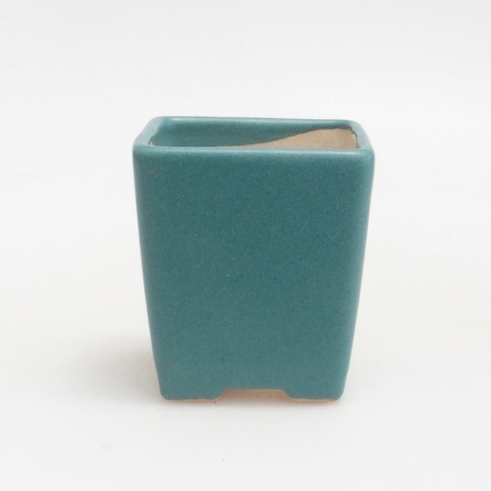 Keramik Bonsai Schale 4,5 x 4,5 x 5 cm, Farbe blau