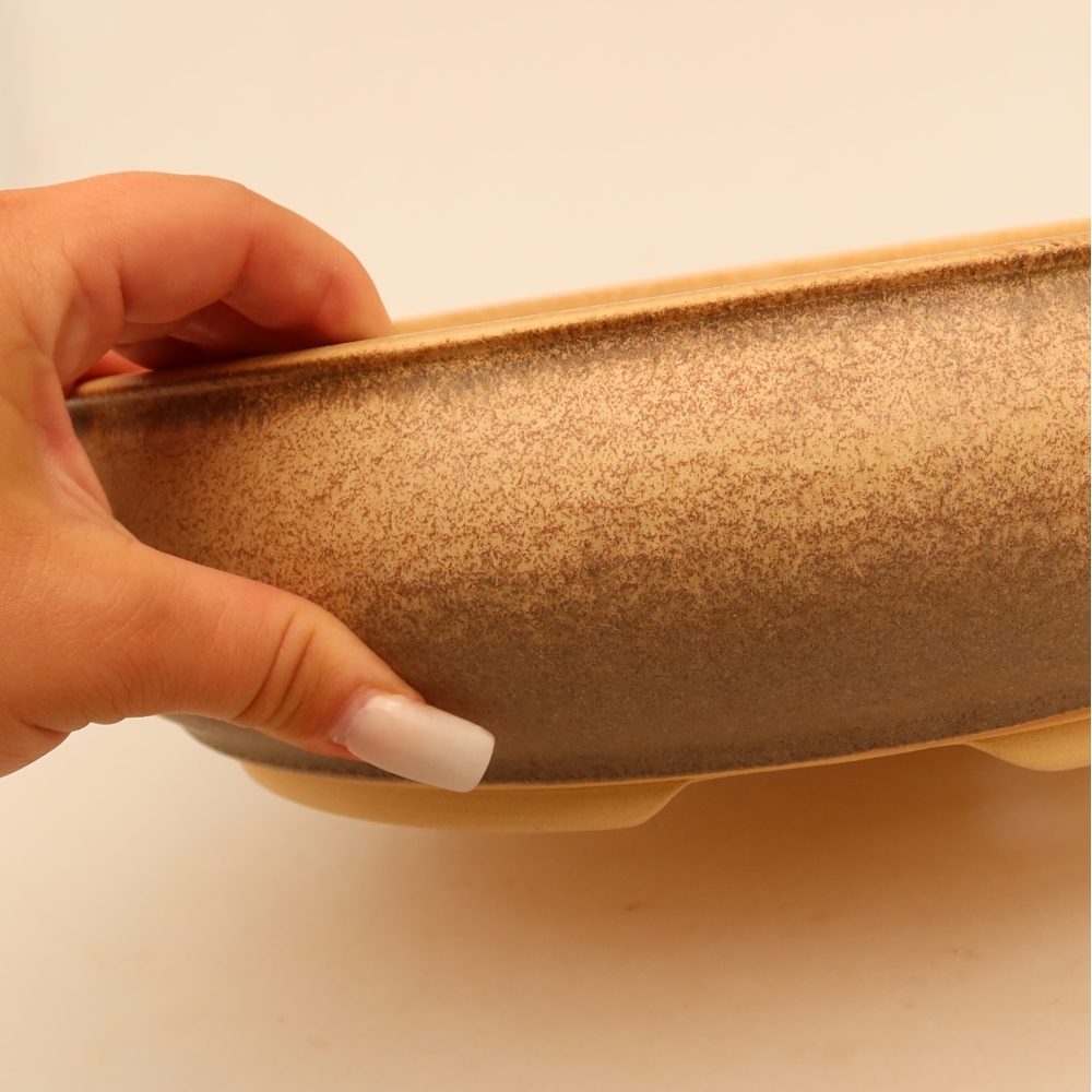 Keramik-Bonsai-Schale 31 x 31 x 8,5 cm, Farbe: Braun