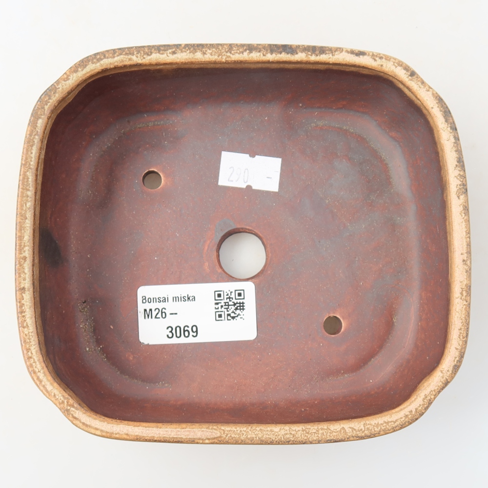 Keramik-Bonsai-Schale, 13,5 x 12 x 4 cm, Farbe: Beige