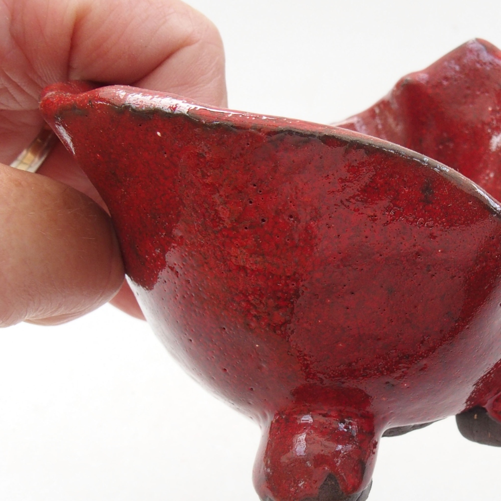 Keramikschale 8 x 8 x 7,5cm, Farbe rot