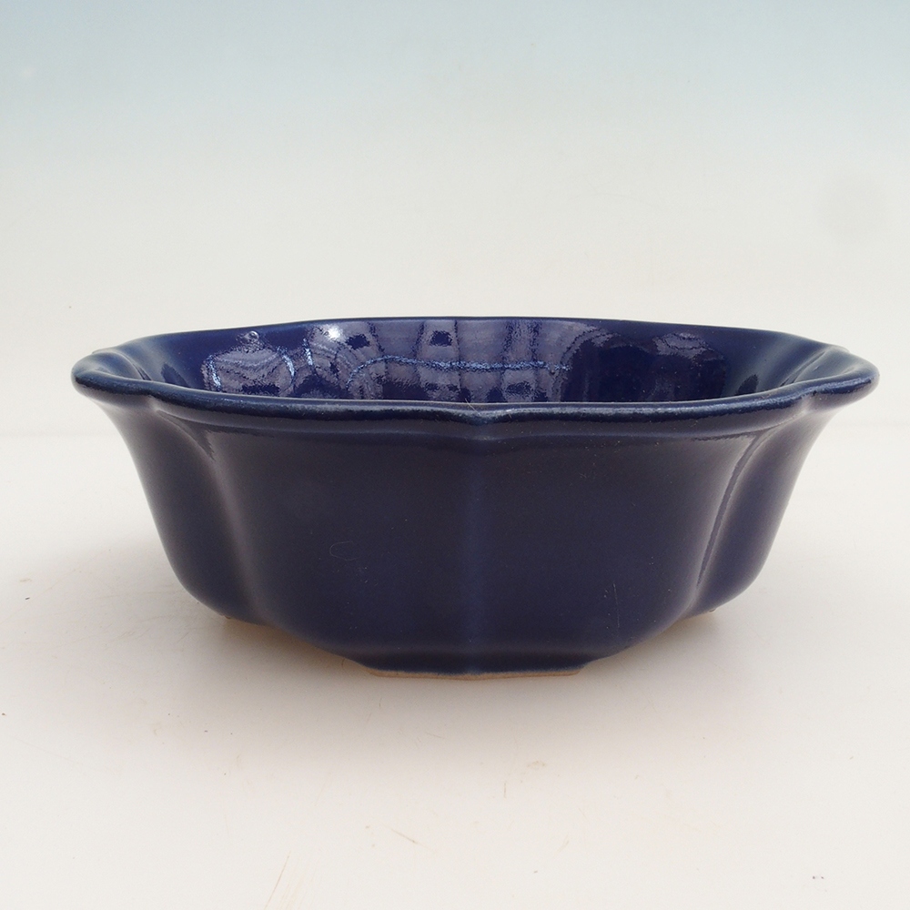 Bonsai-Schale + Untertasse H06 – 14,5 x 14,5 x 5 cm – blau