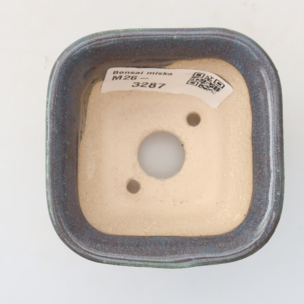 Keramik-Bonsai-Schale, 6,5 x 6,5 x 5 cm, Farbe: Grau