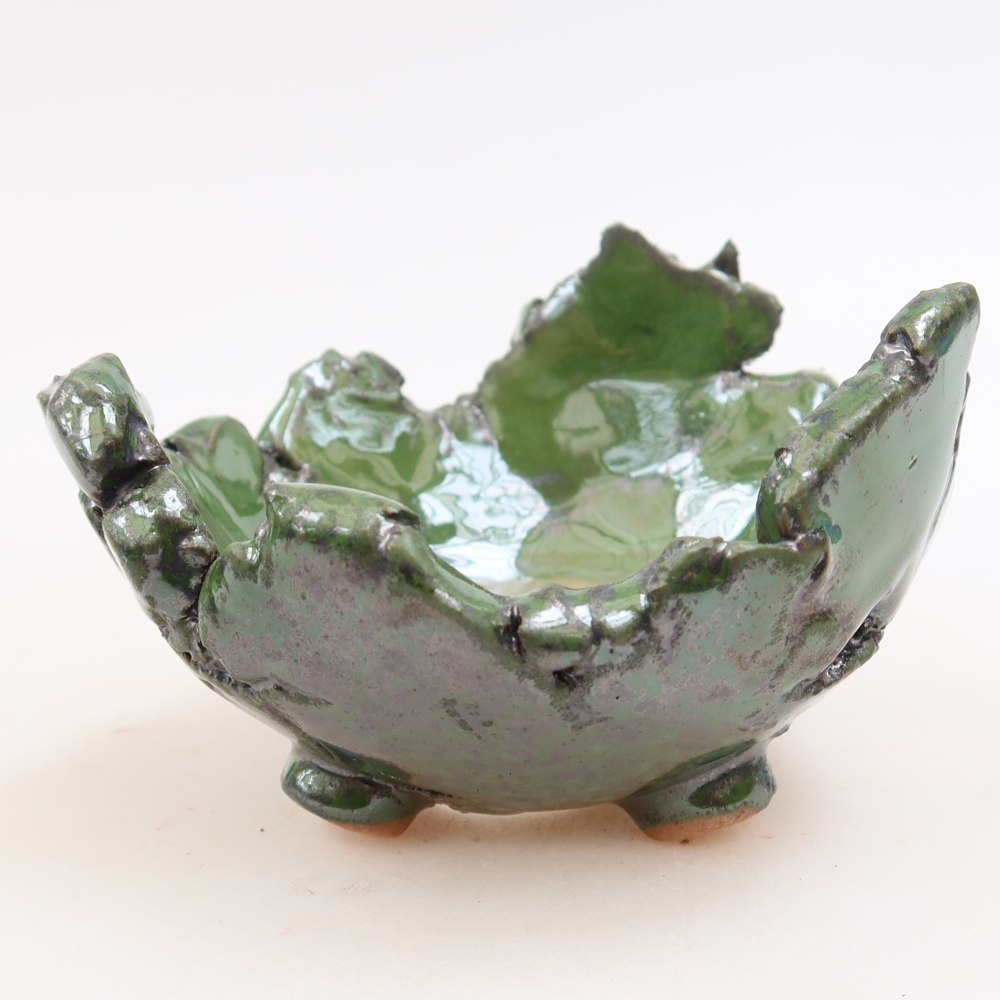 Keramikschale  11 x 11 x 7 cm, Farbe: grün