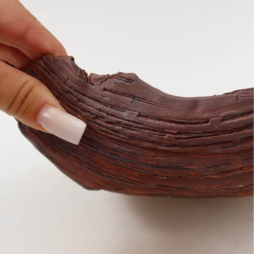 Keramikschale  20 x 16 x 7 cm, Farbe: braun