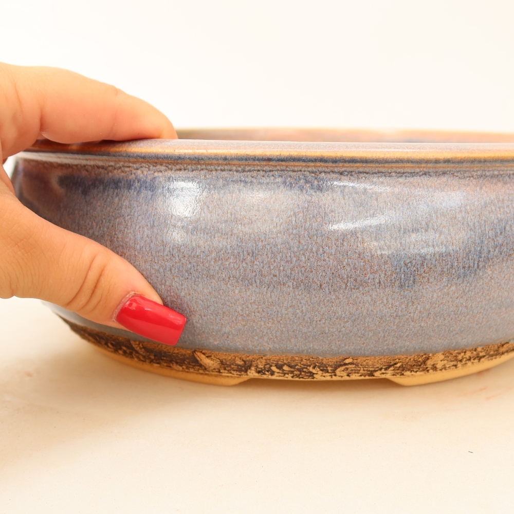 Bonsaischale aus Keramik 24 x 24 x 8 cm, Farbe blau