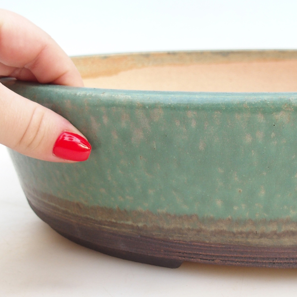 Bonsaischale 32,5 x 26 x 8,5 cm , Farbe grün