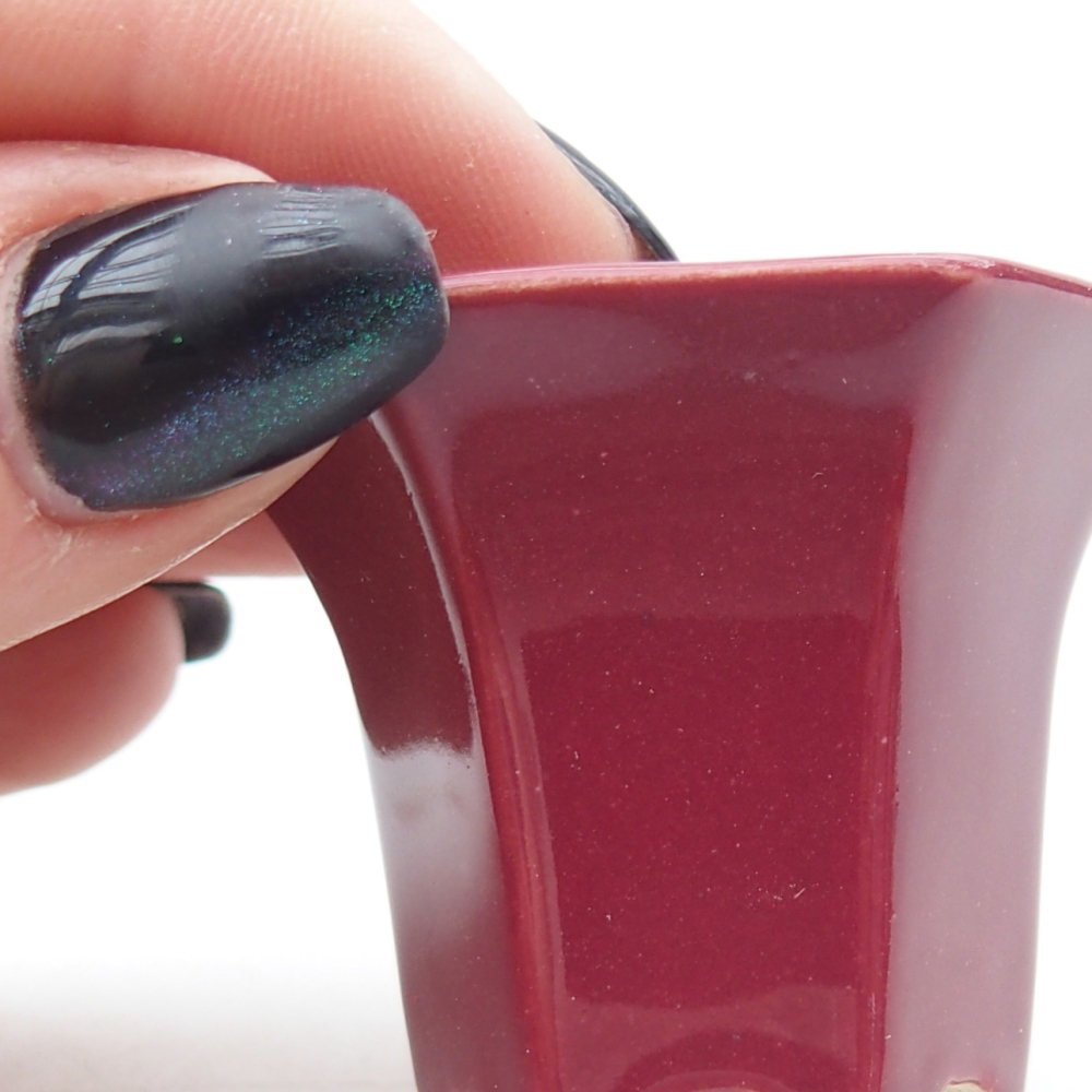 Mini-Bonsaischale 4 x 4 x 3,5 cm, bordeauxrot