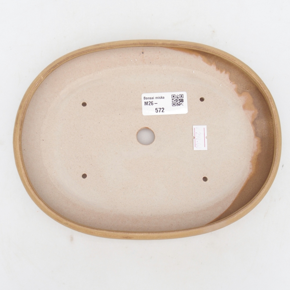 Bonsaischale aus Keramik 22 x 17 x 3 cm, Farbe beige