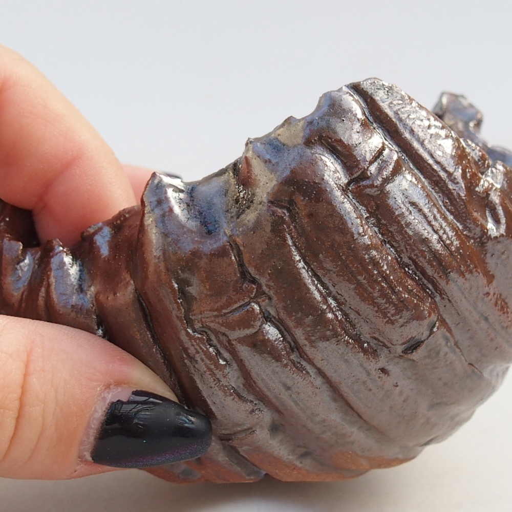 Keramikschale 9 x 8,5 x 4 cm , Farbe braun