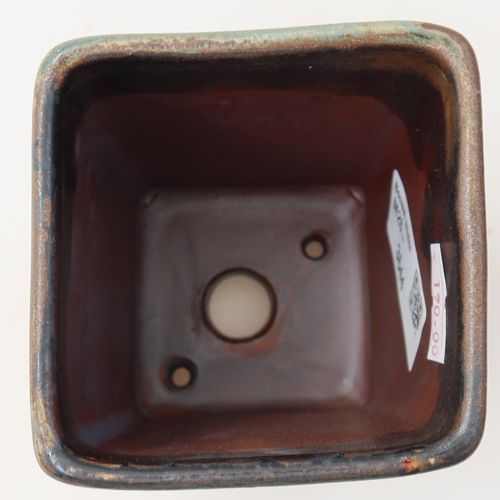 Bonsaischale aus Keramik 7,5 x 7,5 x 10,5 cm, braun