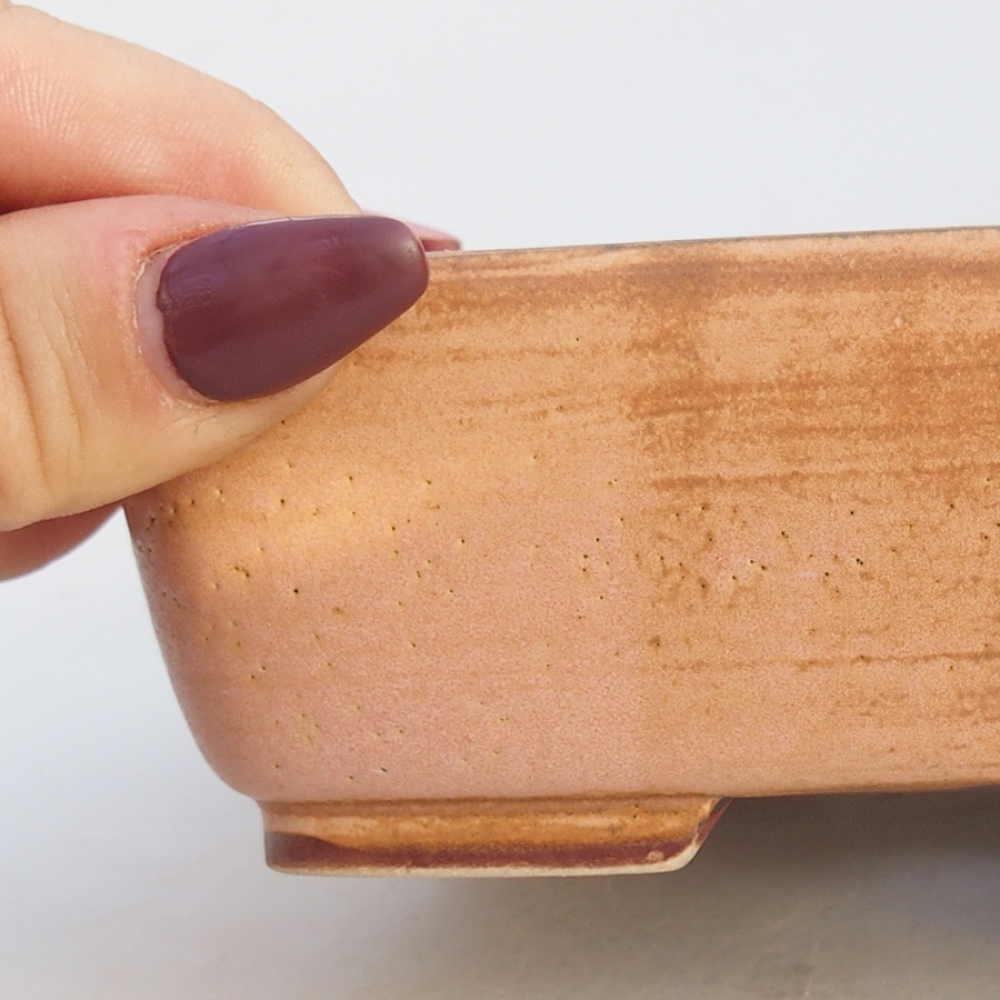 Keramik-Bonsaischale 14,5 x 12 x 4,5 cm, Farbe rosa