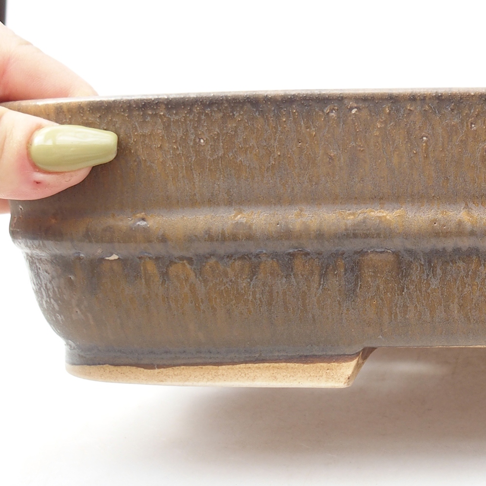 Keramik-Bonsaischale 29 x 24 x 7  cm, Farbe braun