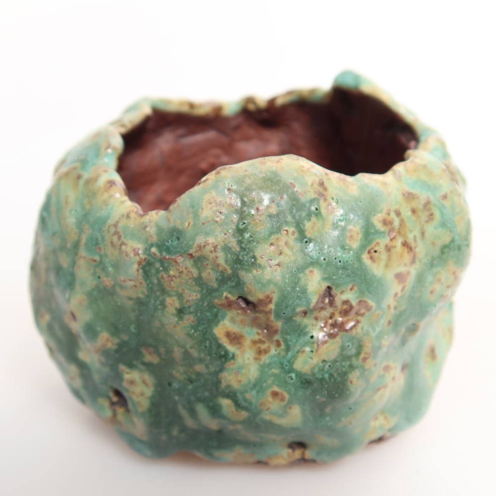 Keramikschale  7 x 7 x 6 cm, Farbe: grün