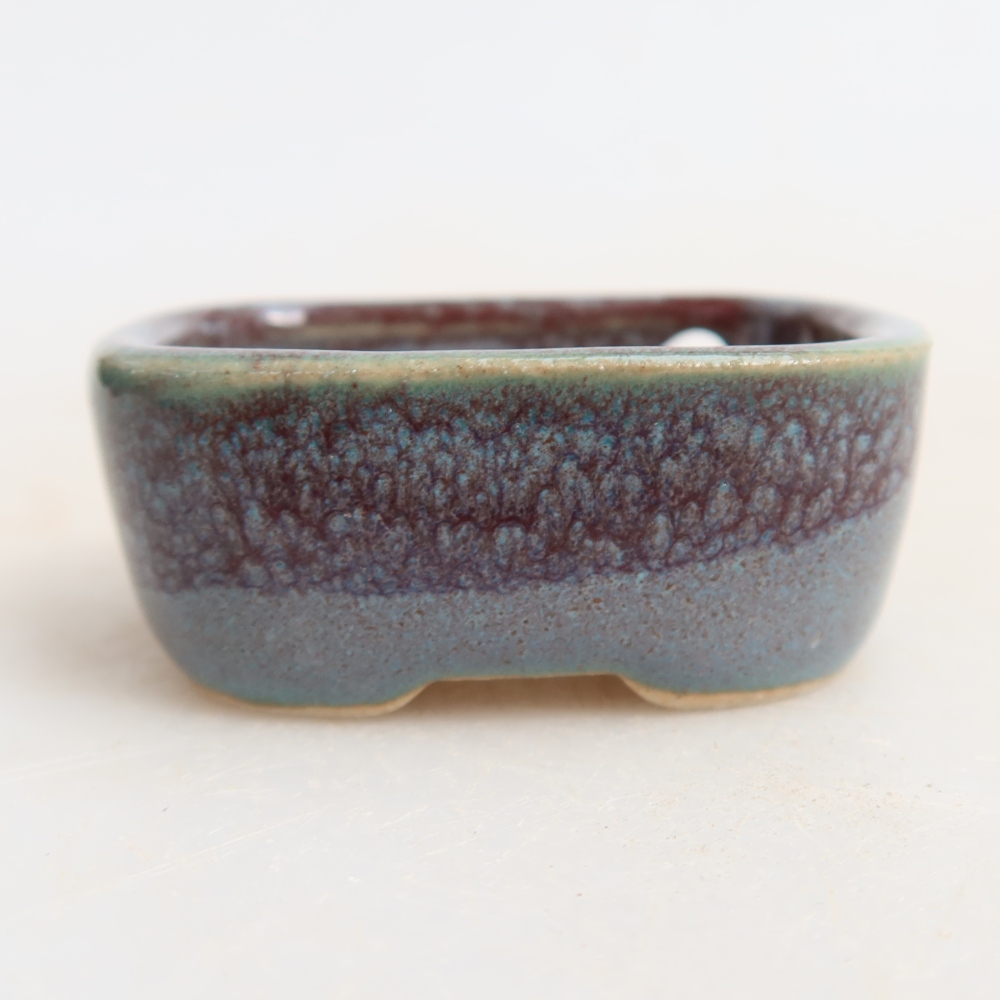 Keramik-Bonsai-Schale, 4 x 3,5 x 2 cm, Farbe: Grau