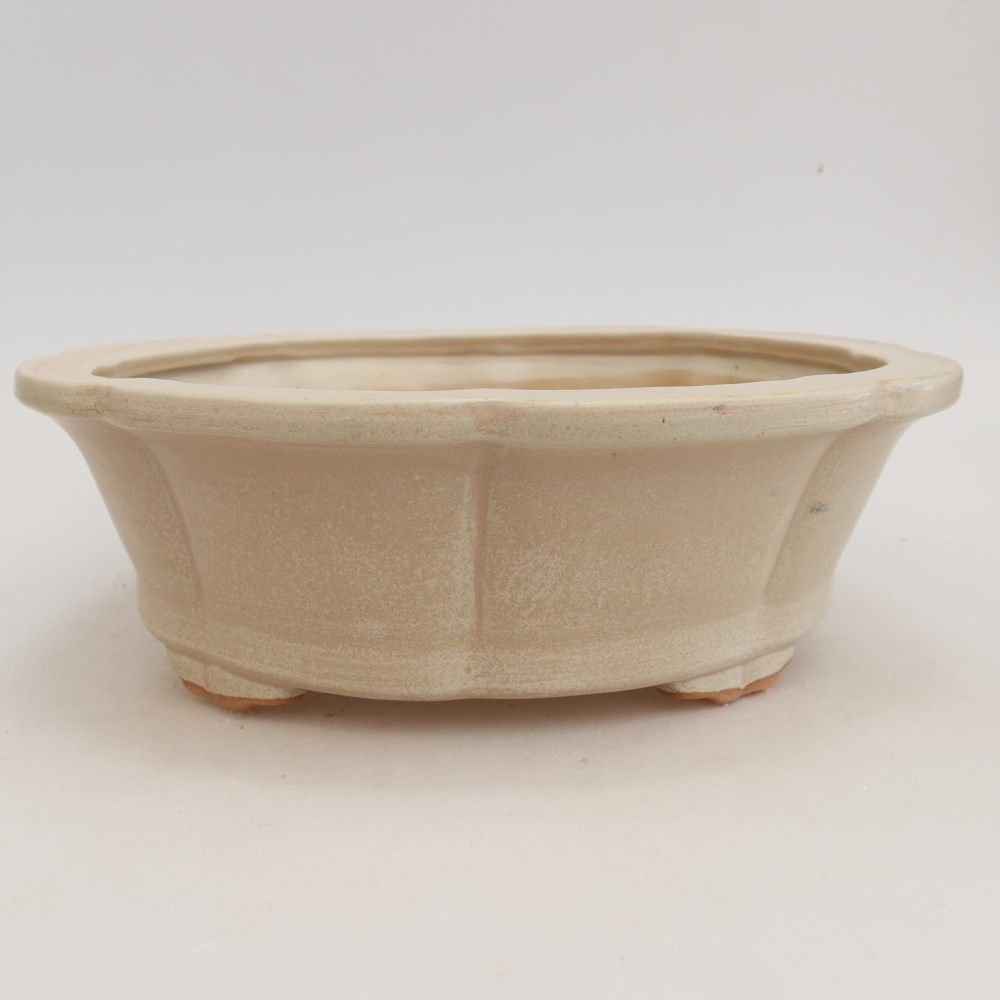 Bonsaischale aus Keramik 26 x 26 x 8 cm, Farbe beige