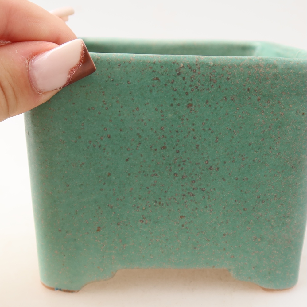 Bonsaischale aus Keramik 10 x 10 x 8 cm, grün