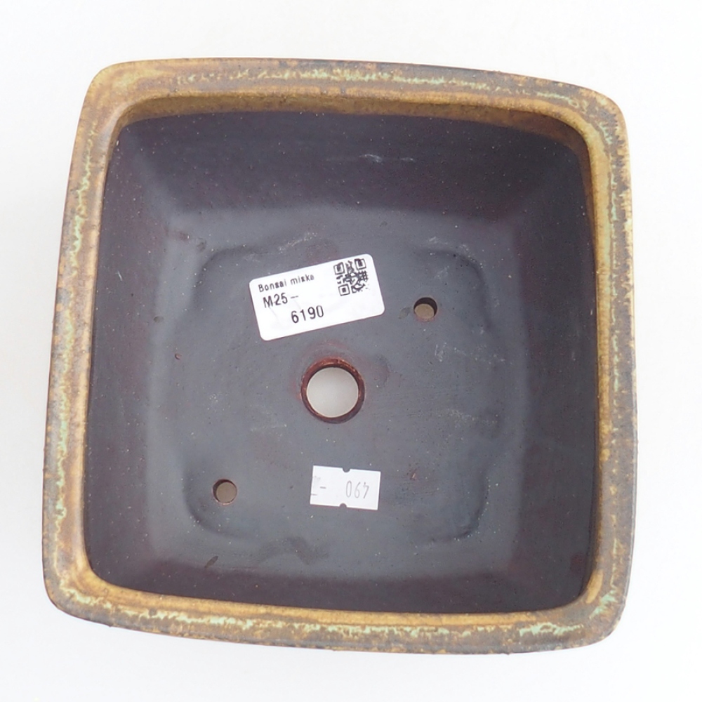 Bonsaischale aus Keramik 16 x 16 x 9 cm,  Farbe Grün