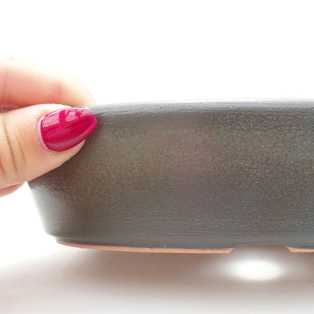 Keramik-Bonsaischale  16 x 11,5 x 4 cm, Farbe grau