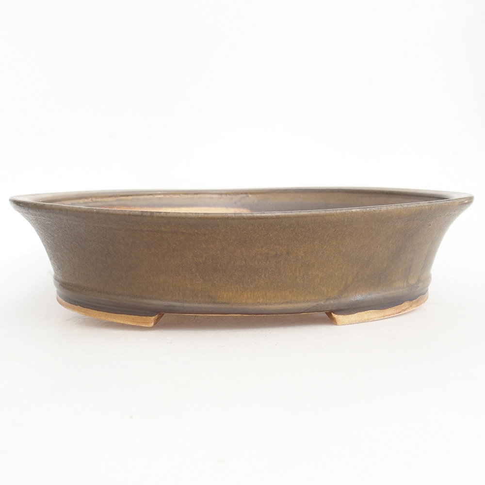 Bonsaischale aus Keramik 28 x 25 x 6,5 cm, braun