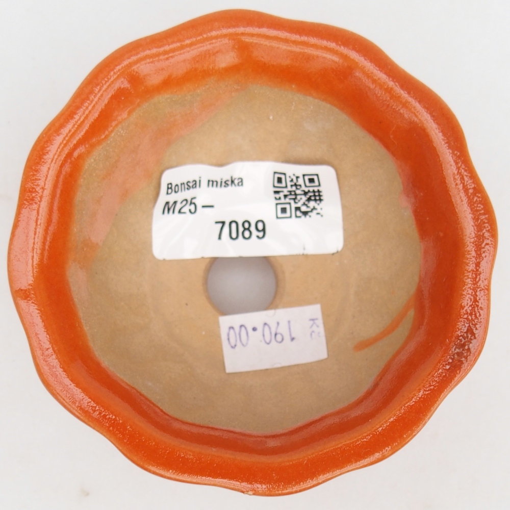 Bonsaischale aus Keramik 8,5 x 8,5 x 4,5 cm, orange