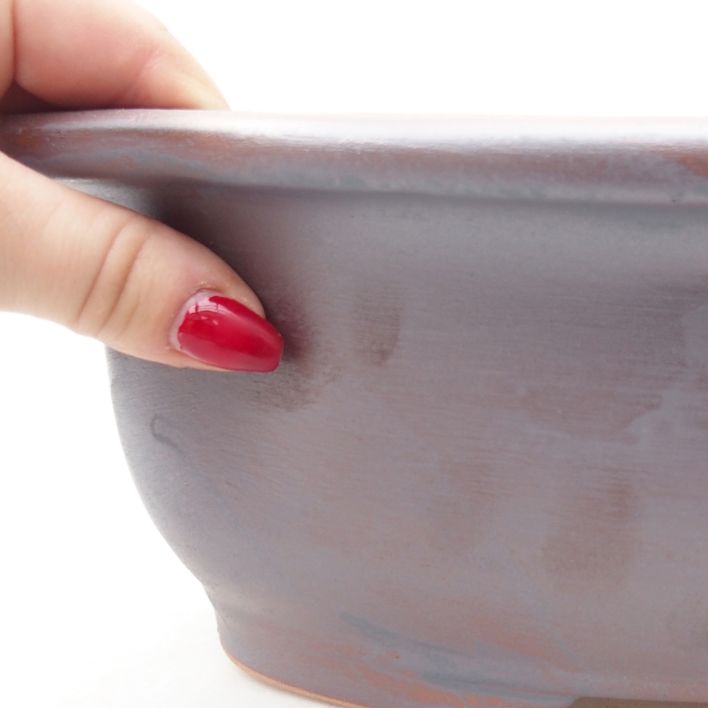 Bonsaischale aus Keramik 30 x 25 x 10 cm, metallfarben