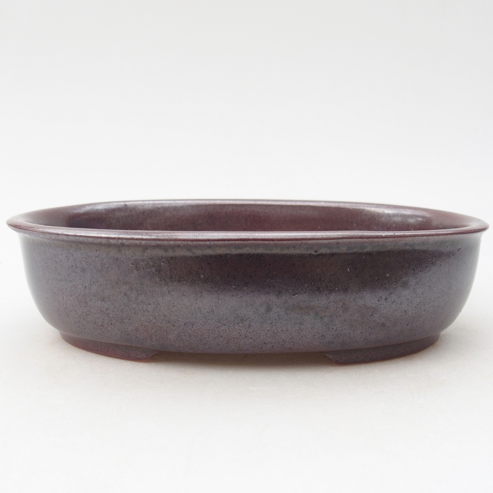 Bonsaischale aus Keramik 19 x 14,5 x 4,5 cm, braun