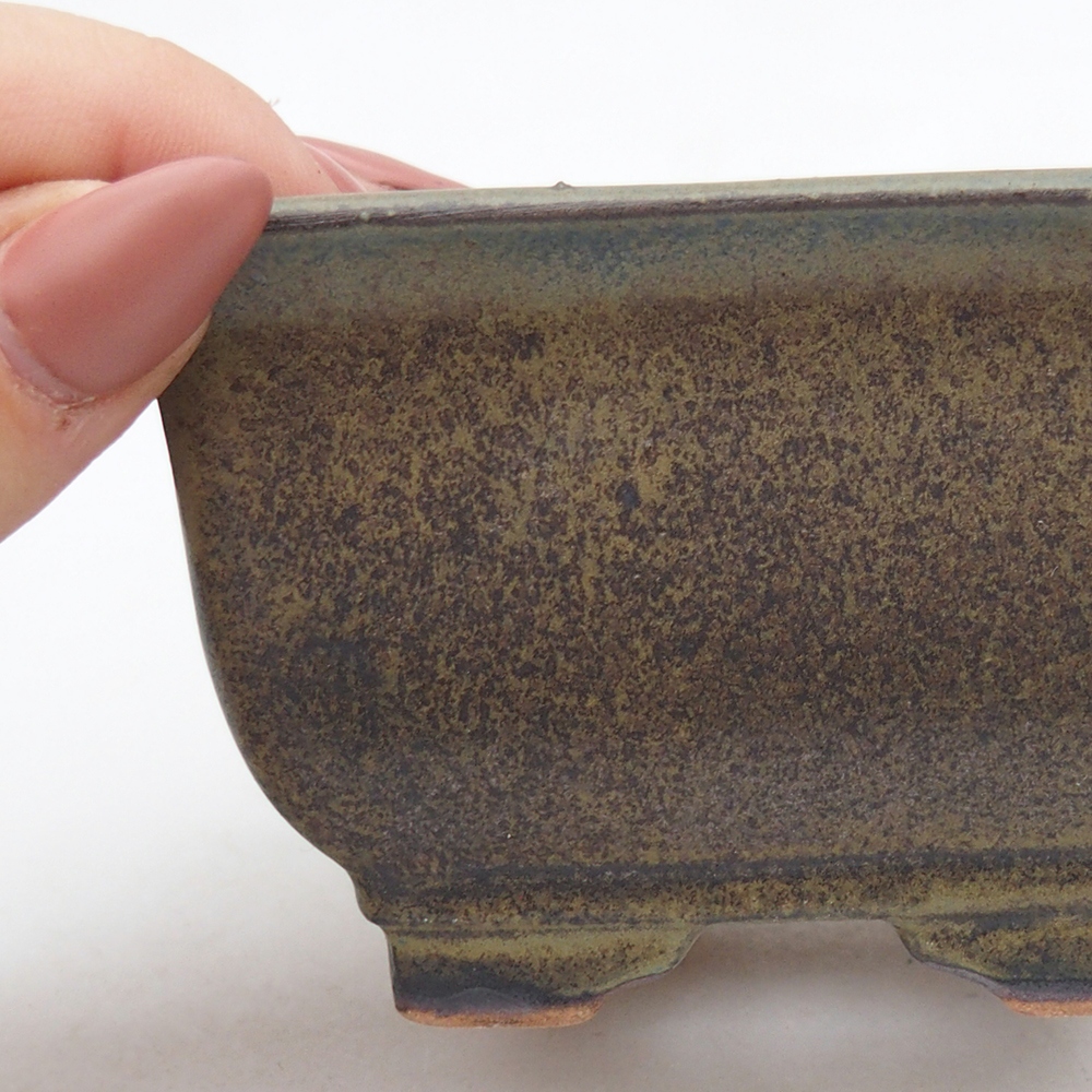 Bonsaischale aus Keramik 10 x 10 x 6 cm, bordeauxrot