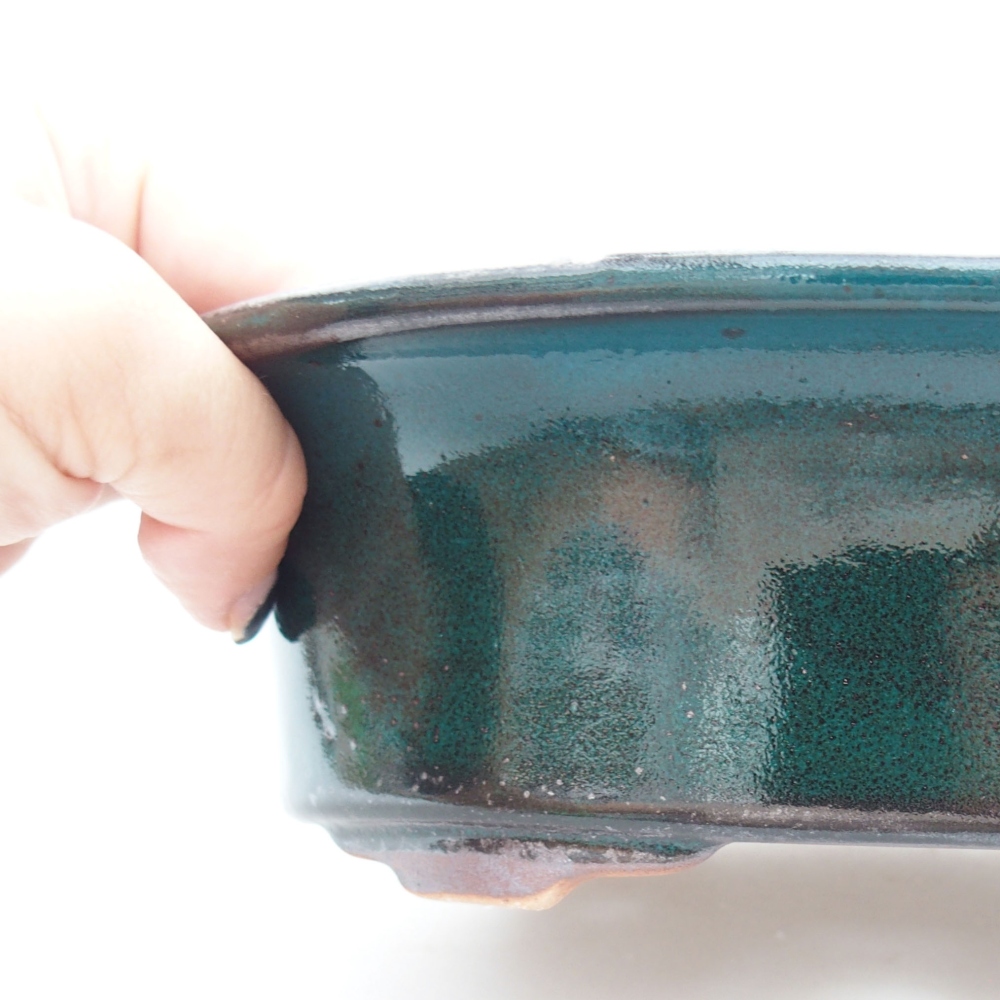 Keramik-Bonsaischale 23 x 18 x 6,5 cm, Farbe Grün