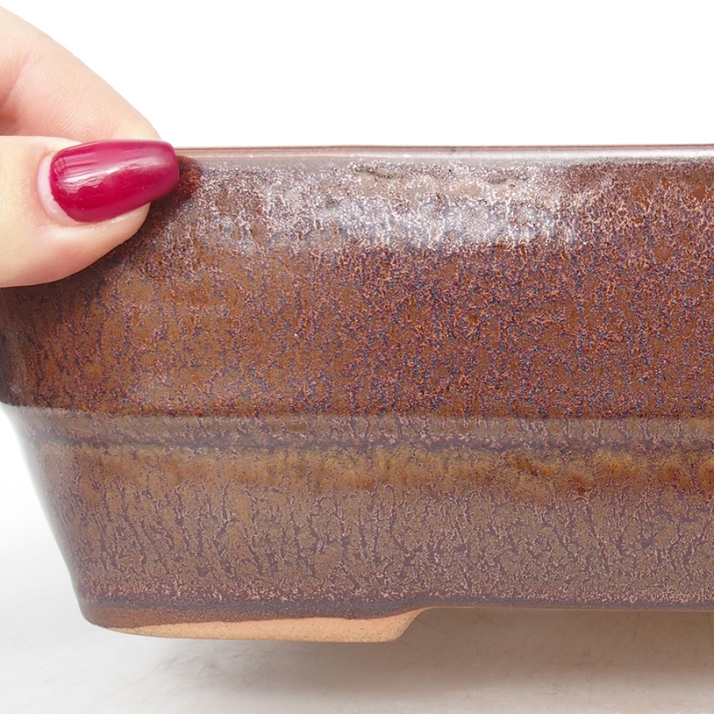 Keramik-Bonsaischale 28 x 21 x 7,5 cm, braun Farbe