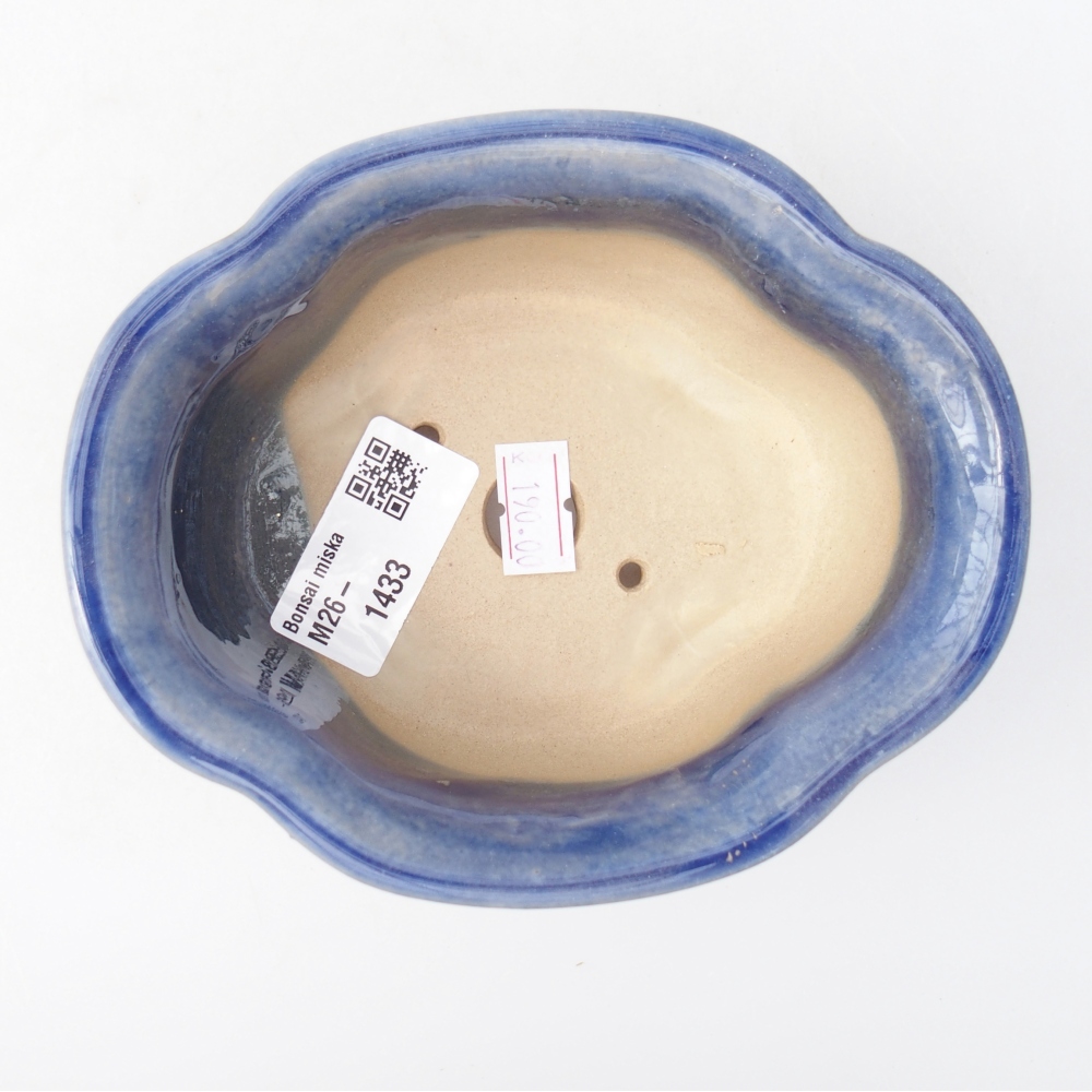 Bonsaischale aus Keramik 13,5 x 11 x 5,5 cm, Farbe blau