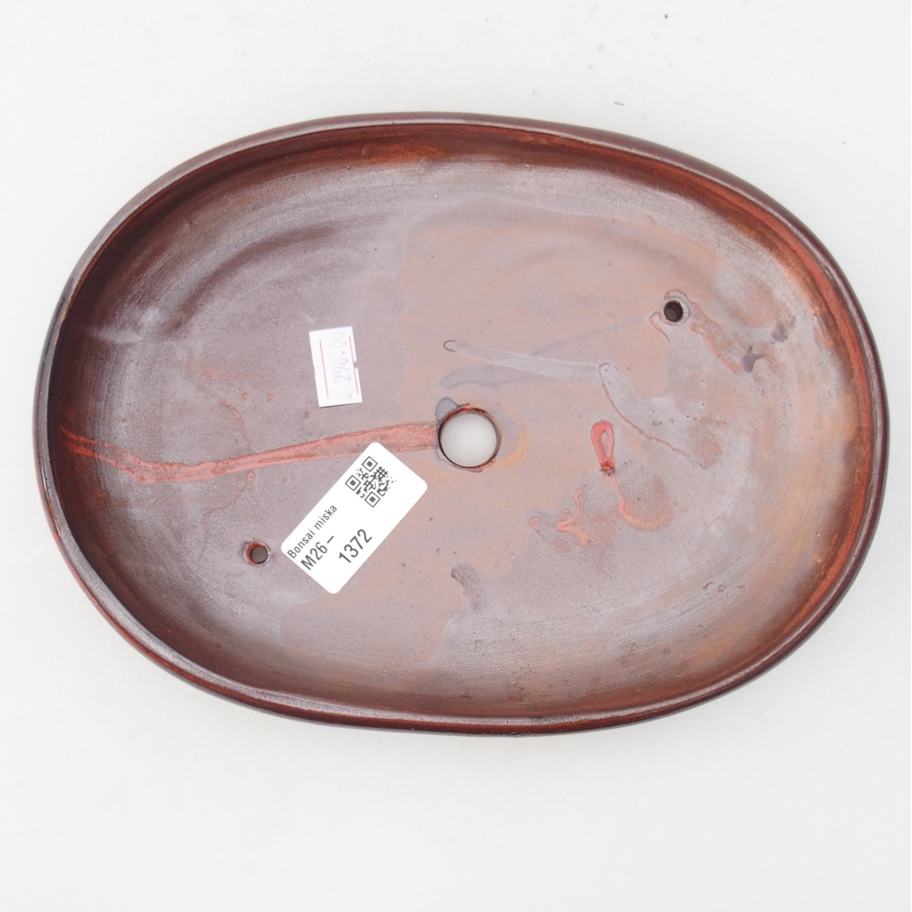 Bonsaischale aus Keramik 22,5 x 16,5 x 3 cm, Farbe rot-braun