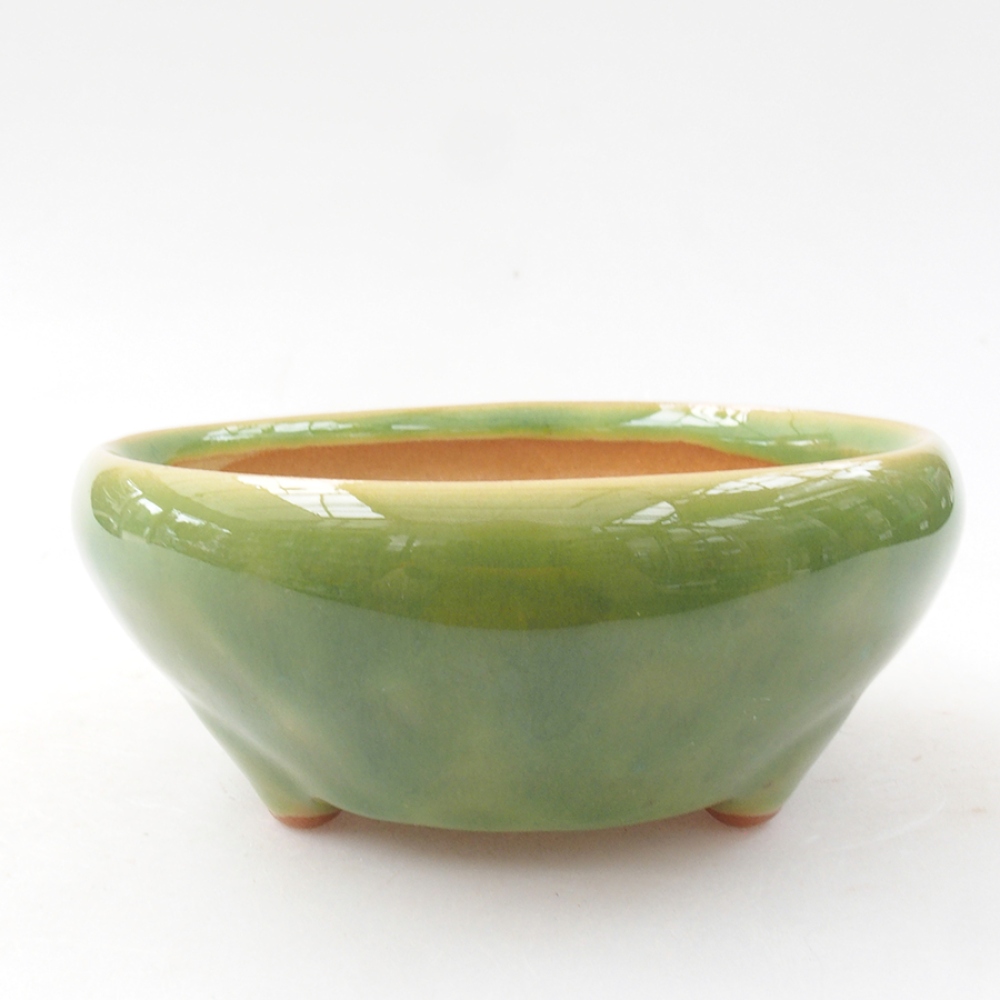 Keramik-Bonsaischale 11 x 11 x 5 cm, Farbe Grün