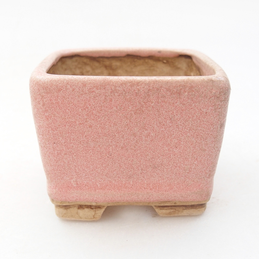 Bonsaischale aus Keramik 6 x 6 x 4,5 cm, Rose Farbe