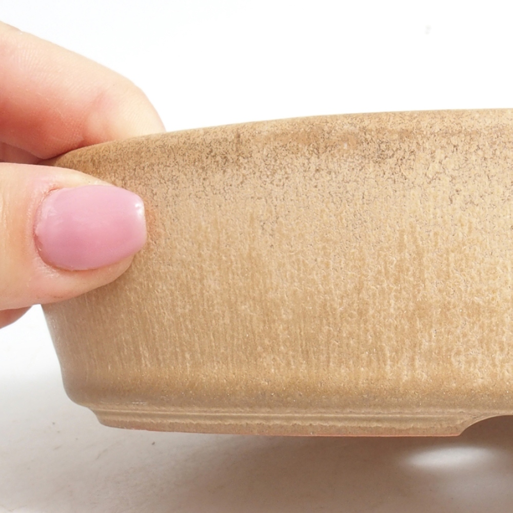Keramik-Bonsaischale 16,5 x 11 x 4 cm, Farbe beige