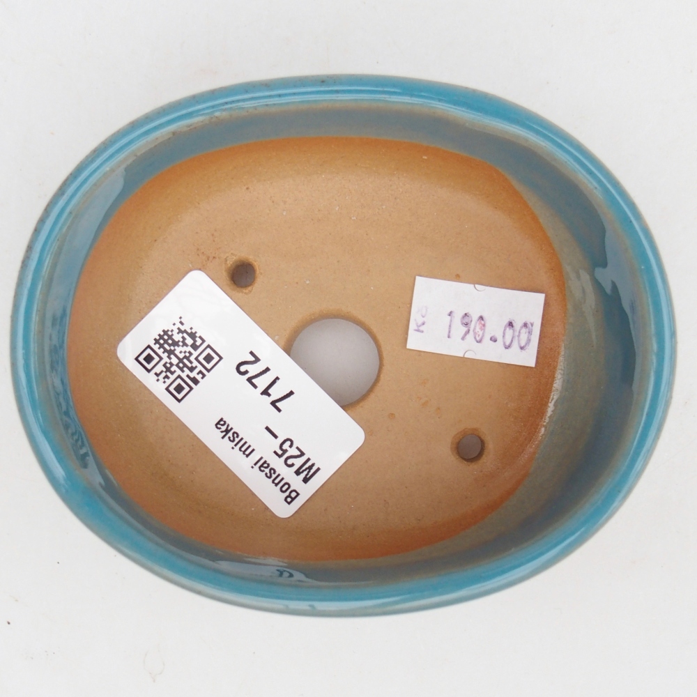 Bonsaischale aus Keramik 9,5 x 7,5 x 3,5 cm, Farbe blau