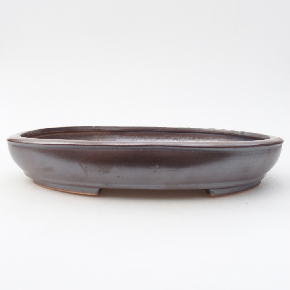 Bonsaischale aus Keramik 25 x 20 x 4 cm, braun