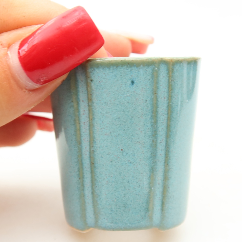 Bonsaischale aus Keramik 4 x 4 x 4,5 cm, Farbe blau