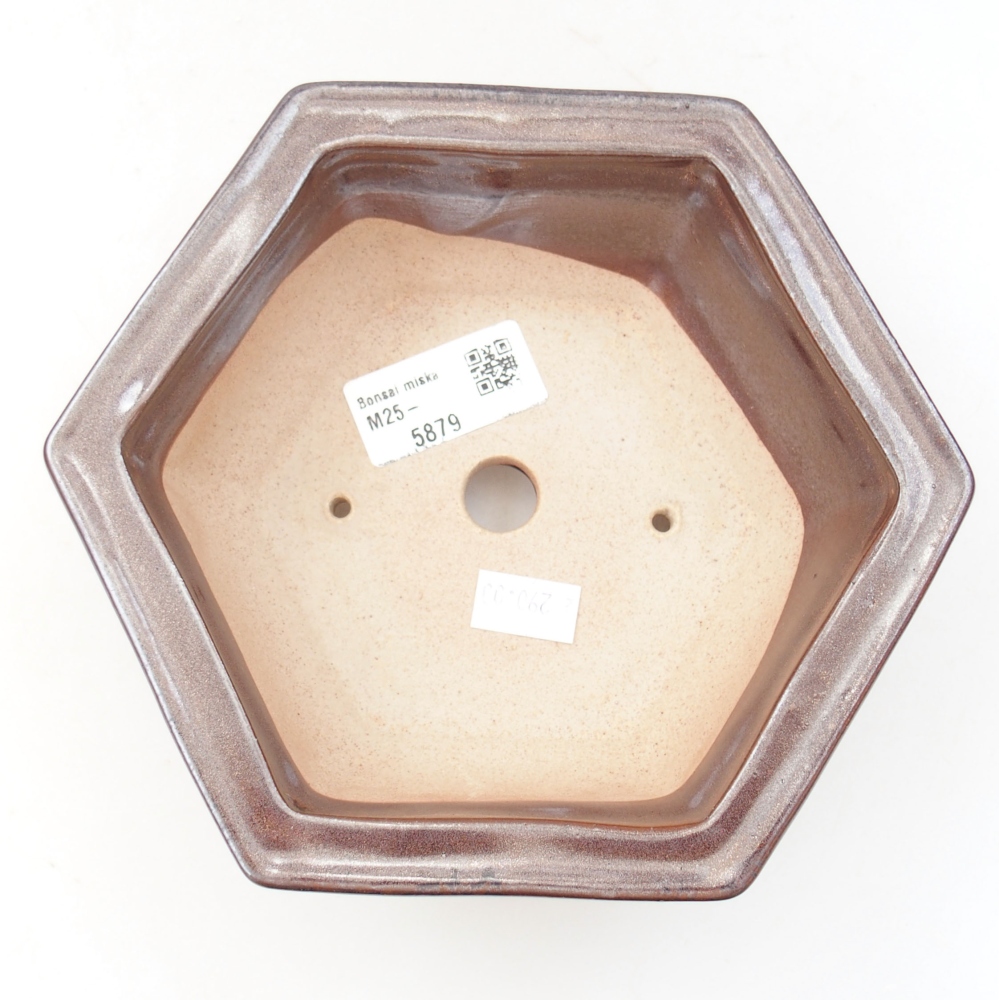 Keramik-Bonsaischale 17 x 15 x 6 cm, Farbe braun