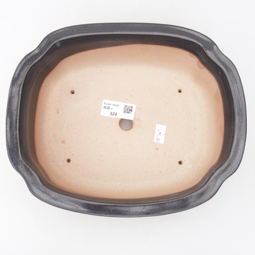 Bonsaischale aus Keramik 25 x 21 x 7,5 cm, grau