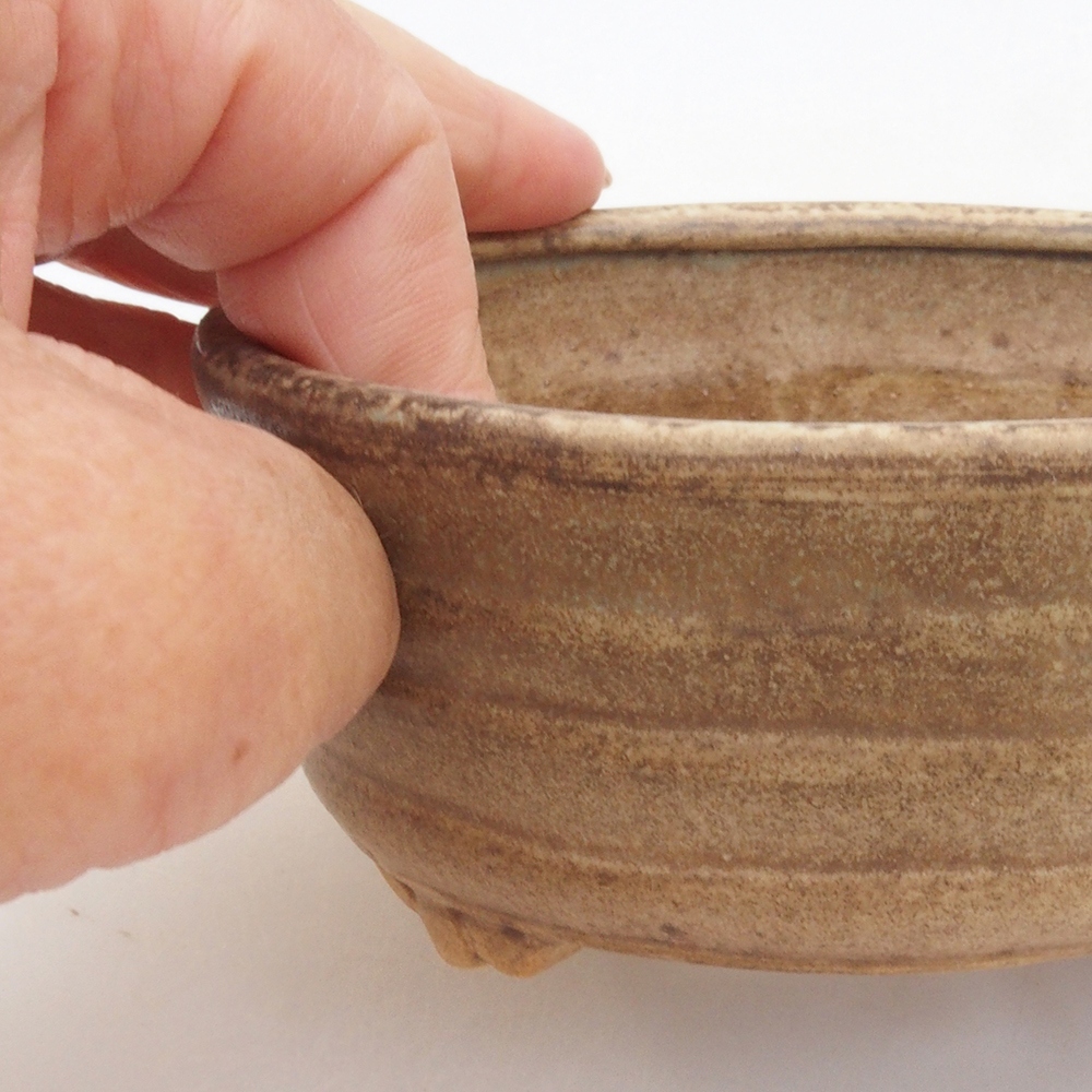 Bonsaischale aus Keramik 10,5 x 9 x 4 cm, Farbe braun